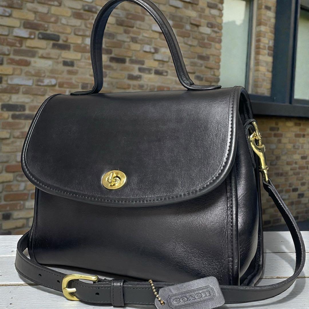 「美品」　オールドコーチ　9977 USA 2way ブラック　ショルダーバッグ
