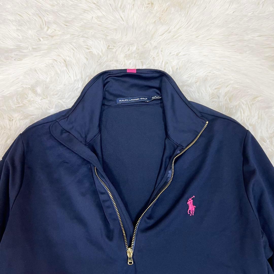 ラルフローレン ゴルフ 長袖 スポーツウェア ハーフジップ ポニーロゴ 刺繍 紺