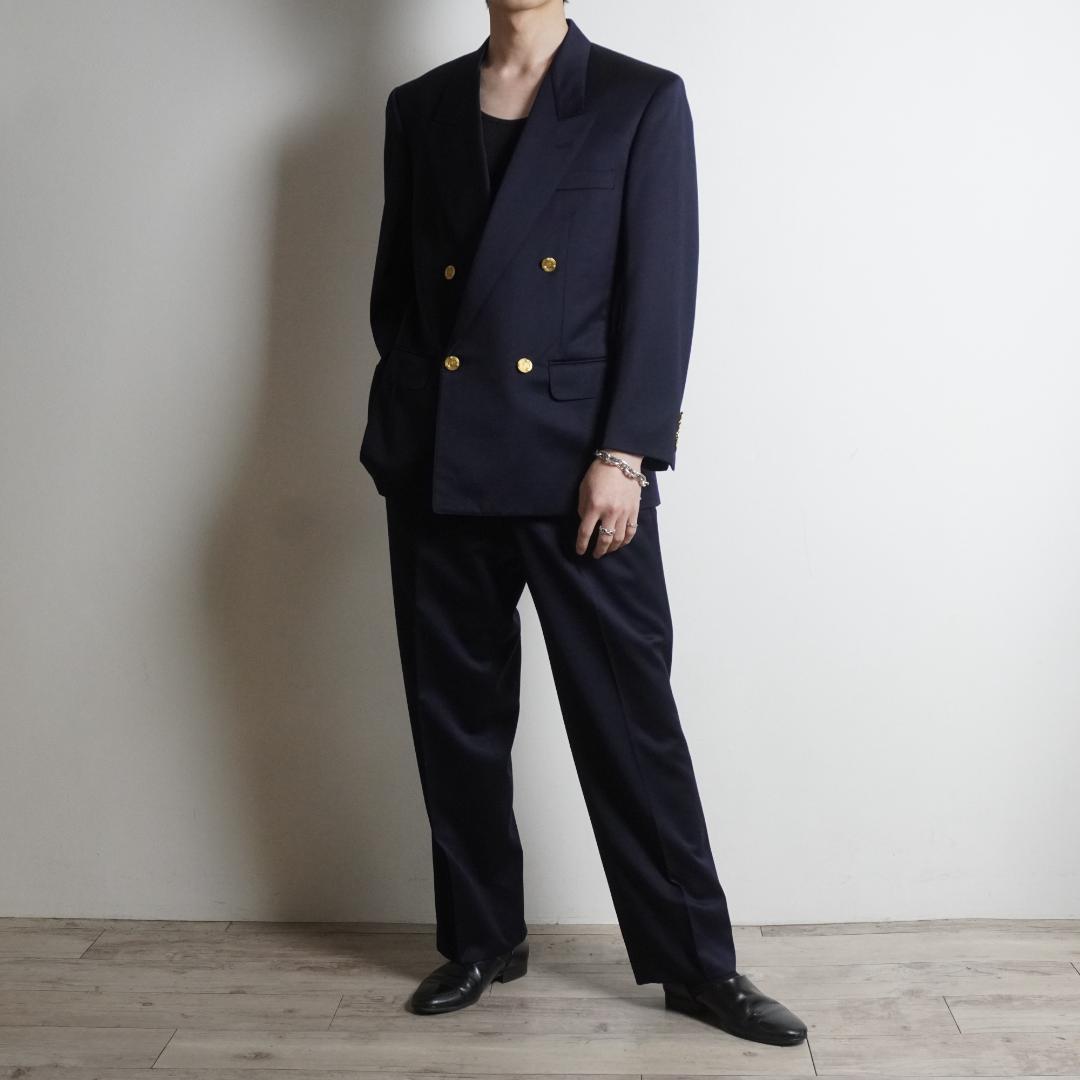 Christian Dior ダブルセットアップスーツ 金ボタン 紺/TW32