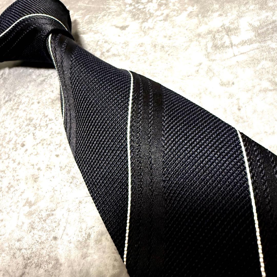 【✨極美品✨】TOM FORD トムフォード ネクタイ ストライプ ブラック 黒