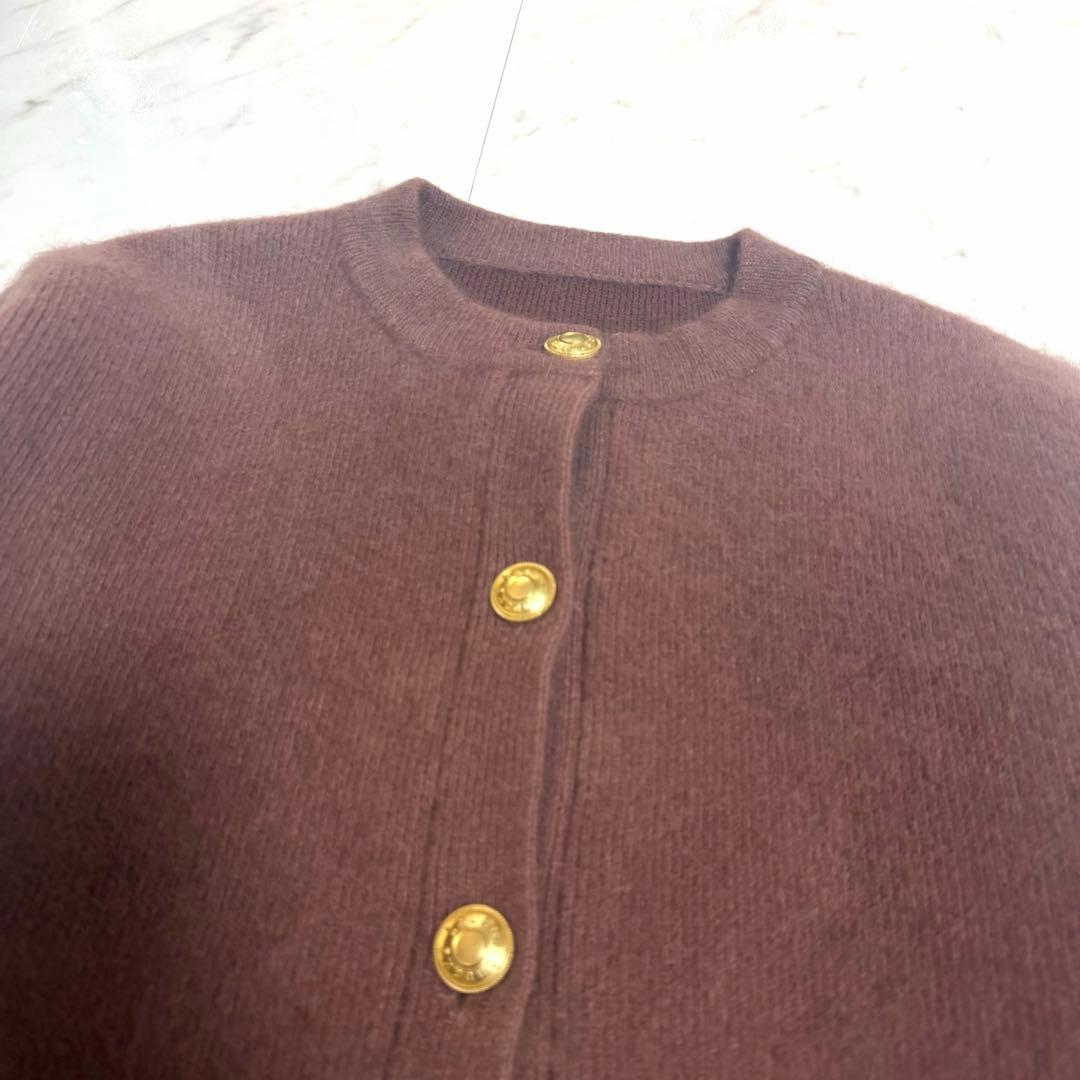 【美品】完売品✨️アニュアンス ラクーン ブレンド ノーカラー ニット ジャケット