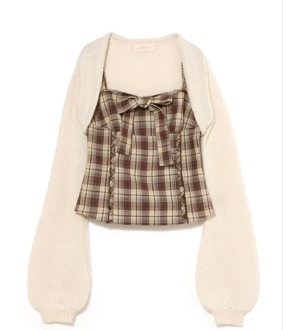 即日発送andmary Tyla ribbon set tops brown