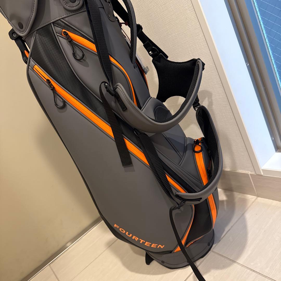 フォーティーン　FOURTEEN スタンドキャディバック　グレー／オレンジ