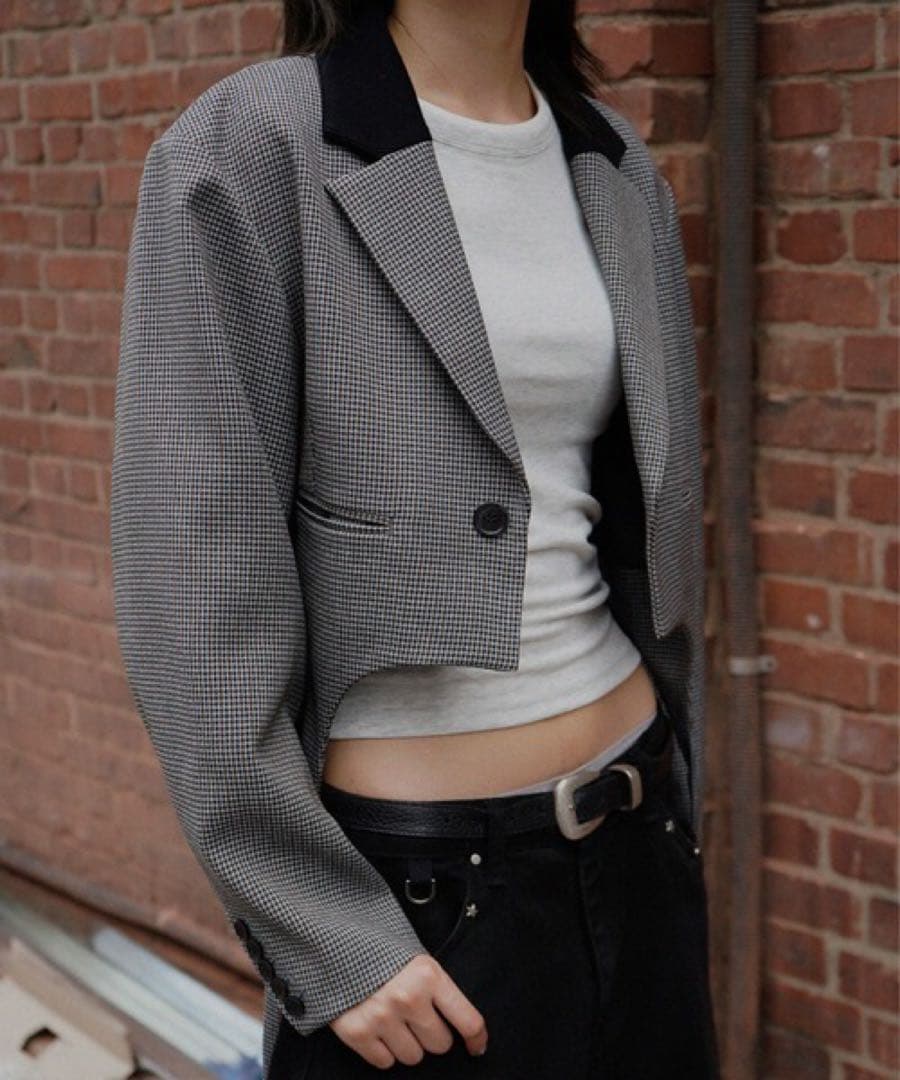 BONBOM × Ameri HOUNDSTOOTH GARTER JACKET