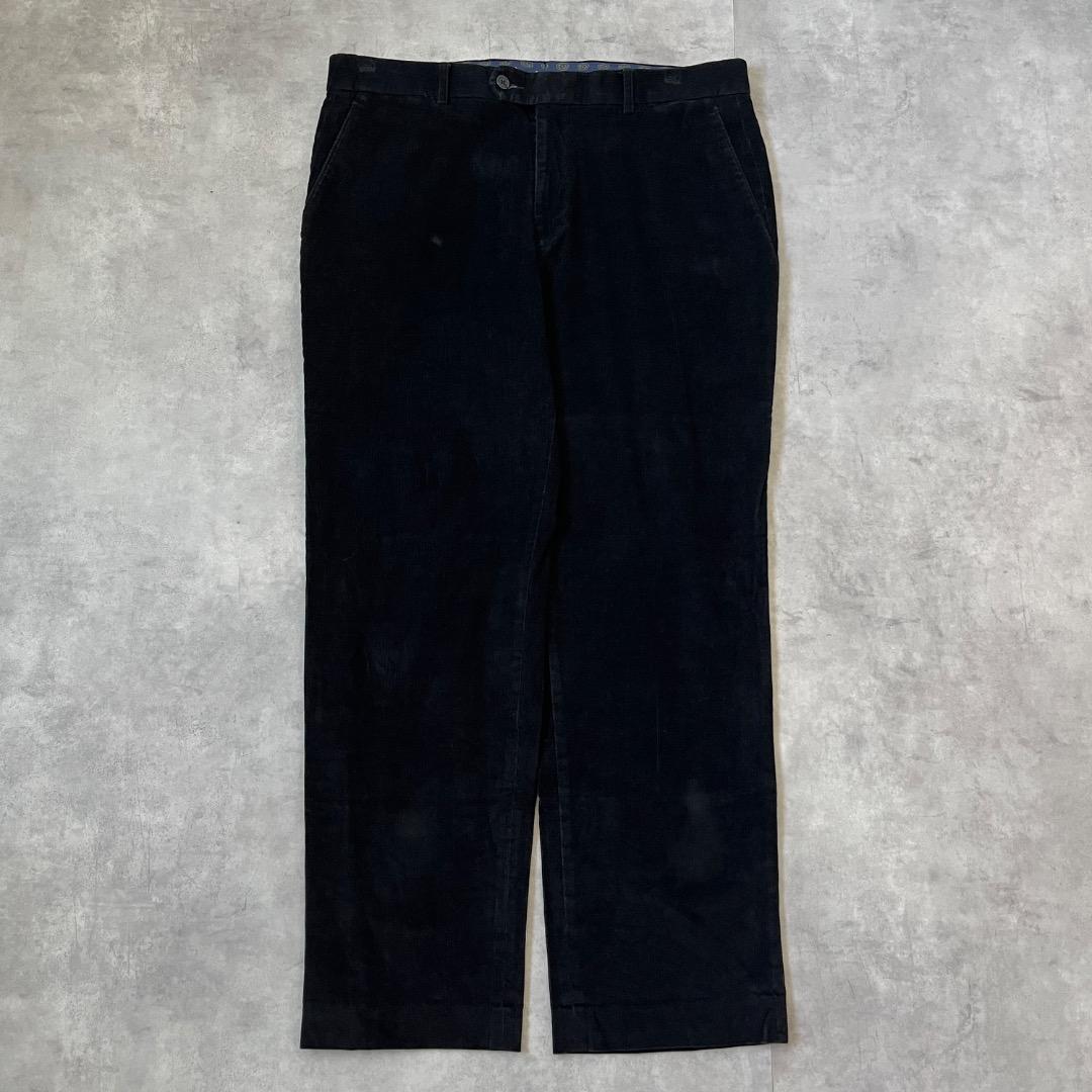 ローレン ラルフローレン W34 ポロチノ コーデュロイ 古着 黒 17809