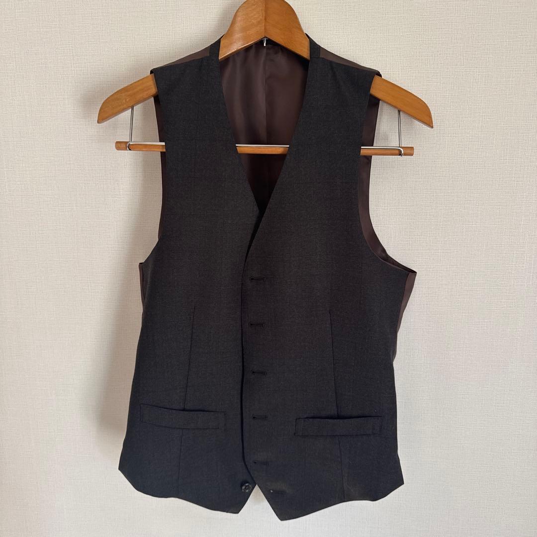 【極美品】麻布テーラー 3ピーススーツ ブラウン 180cm/70kg前後の方