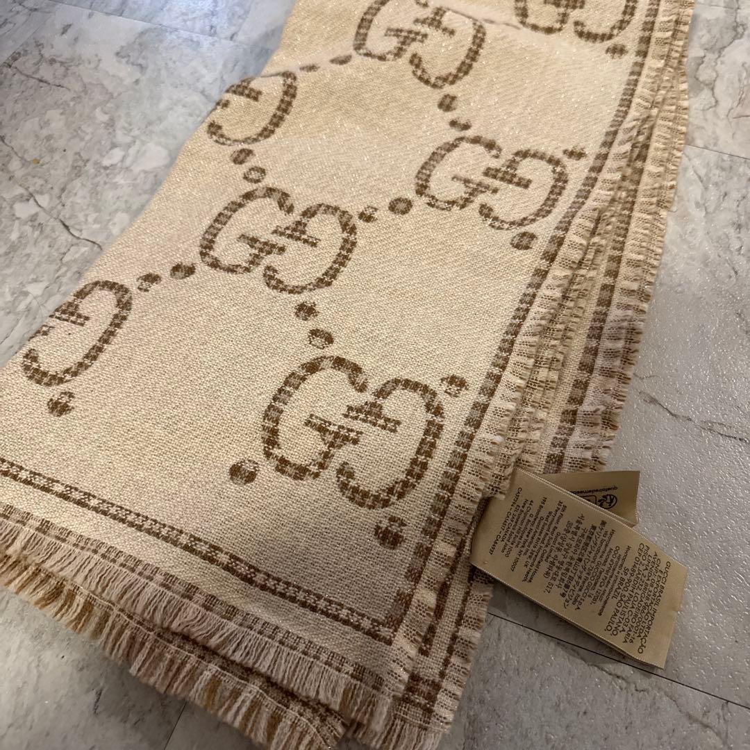 GUCCI GGロゴ マフラー ベージュ