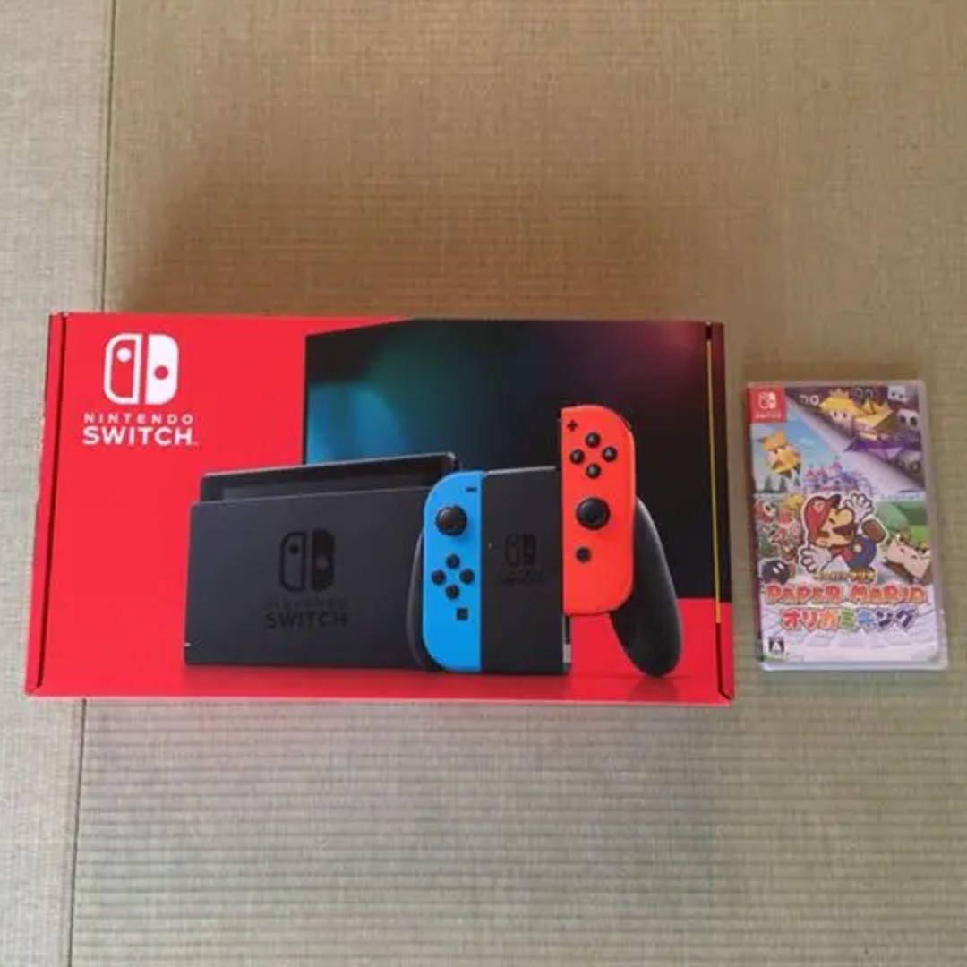 新品 Nintendo Switch ネオンブルー/ネオンレッド＋ペーパーマリオ