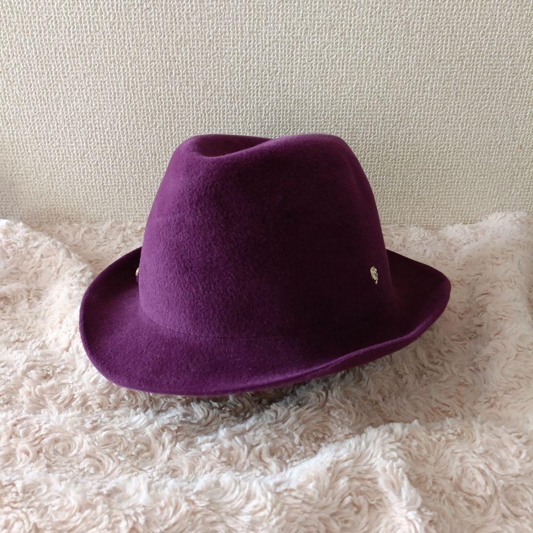 【未使用】Helen Kaminski フェルトハット　パープル　（Ｌ）