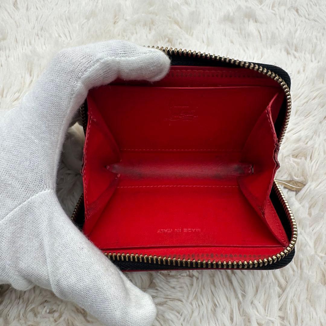 ✨美品✨ルブダン　ケース　スタッズ　パネトーネ　レオパード　エナメル　赤