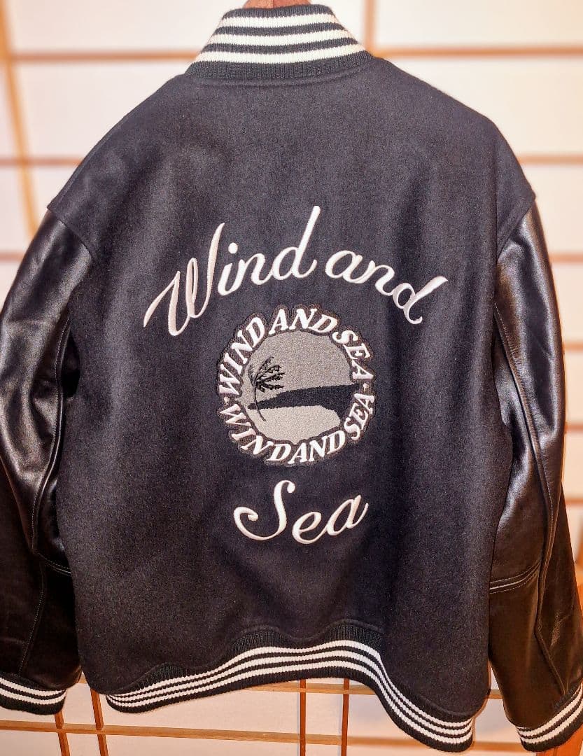 Wind and Sea スタジャン 黒　ウィンダンシー