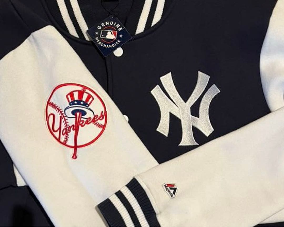 Majestic ニューヨーク ヤンキース ロゴ刺繍 スウェットスタジャン XL