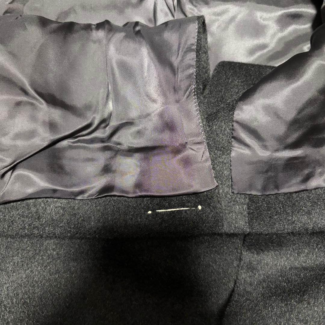 【新品未使用タグ付き×カシミヤ30%】マキシ丈比翼チェスターコート 日本製 黒S