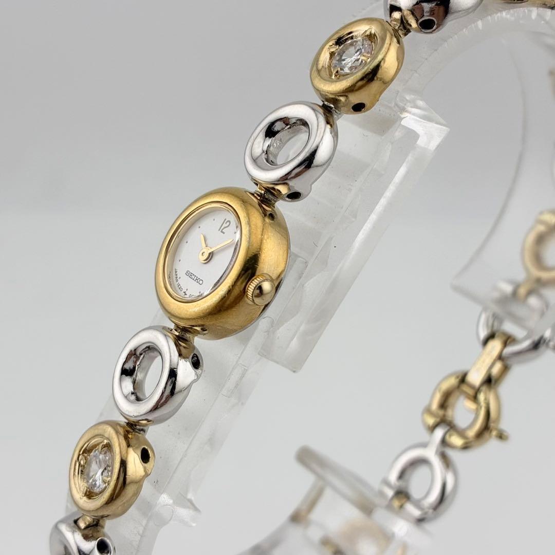 【希少/電池交換済】SEIKO　腕時計　コンビ　4p セイコー　ゴールド