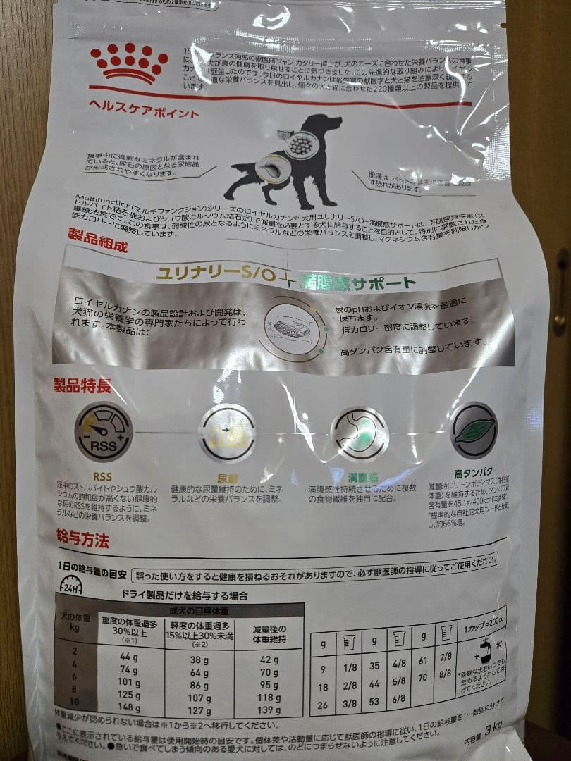 ロイヤルカナン　ユリナリーS/O+満腹感サポート　犬用