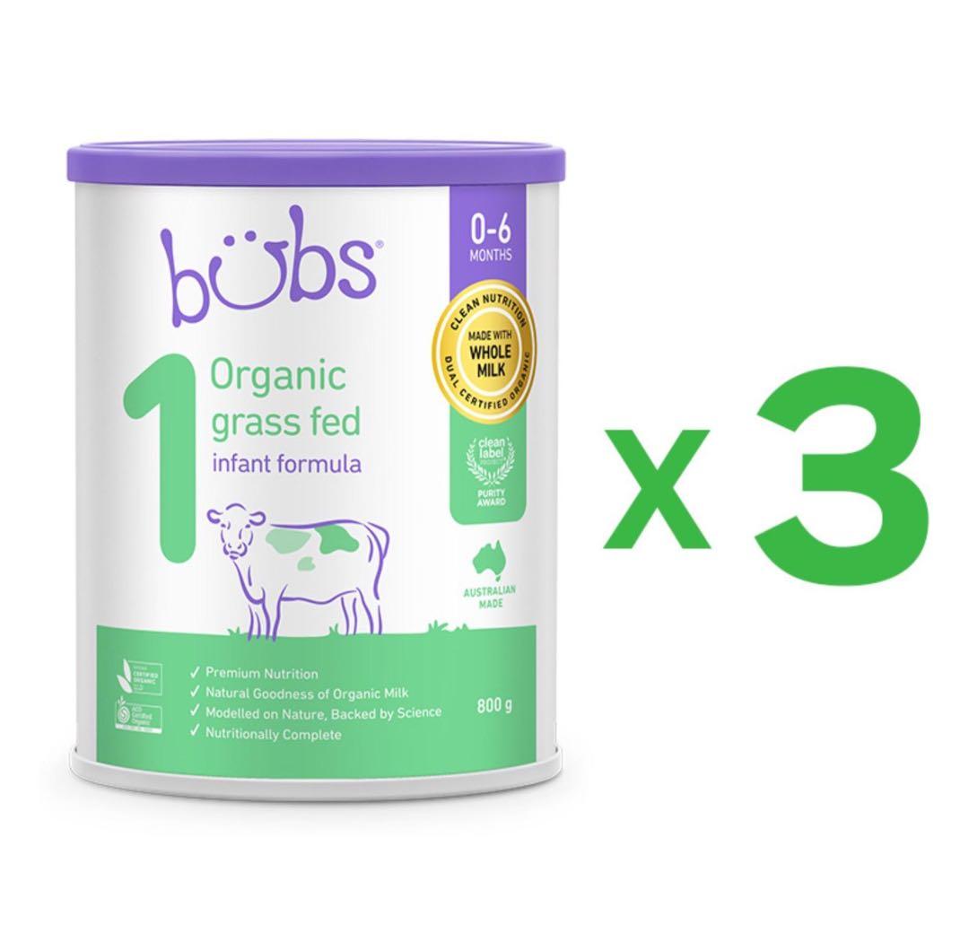 3缶 Bubs バブズ オーガニック 粉ミルク ステップ1 FREMON出品