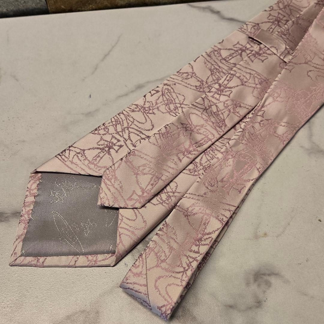 Vivienne Westwood ヴィヴィアン　オーブ　総柄　ネクタイ　ピンク