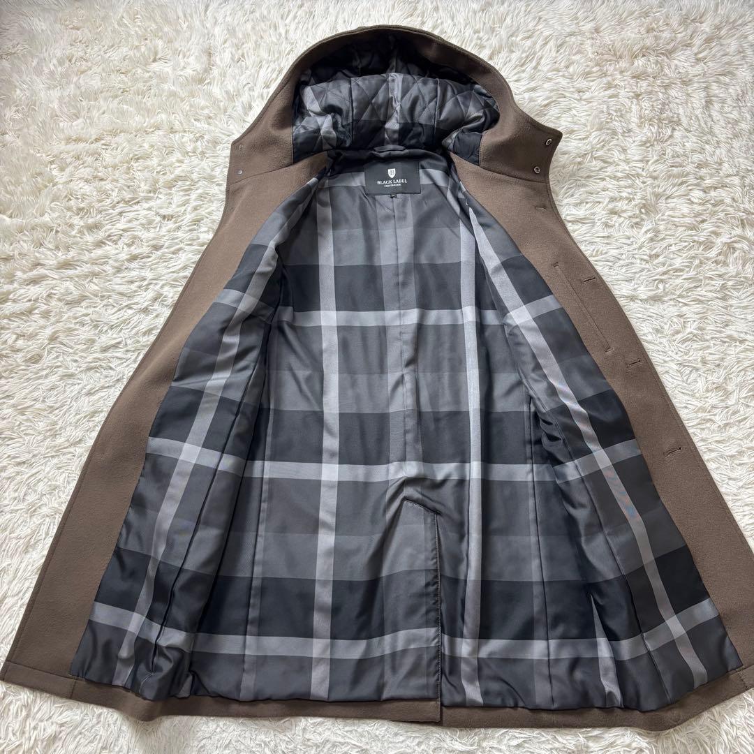 美品 ブラックレーベルクレストブリッジ フーデッドコート CBチェック