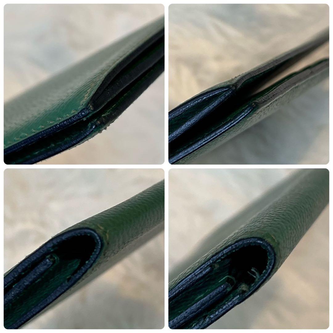 美品✨　HERMES グリーン 長財布 箱付き　⬜︎B黒印