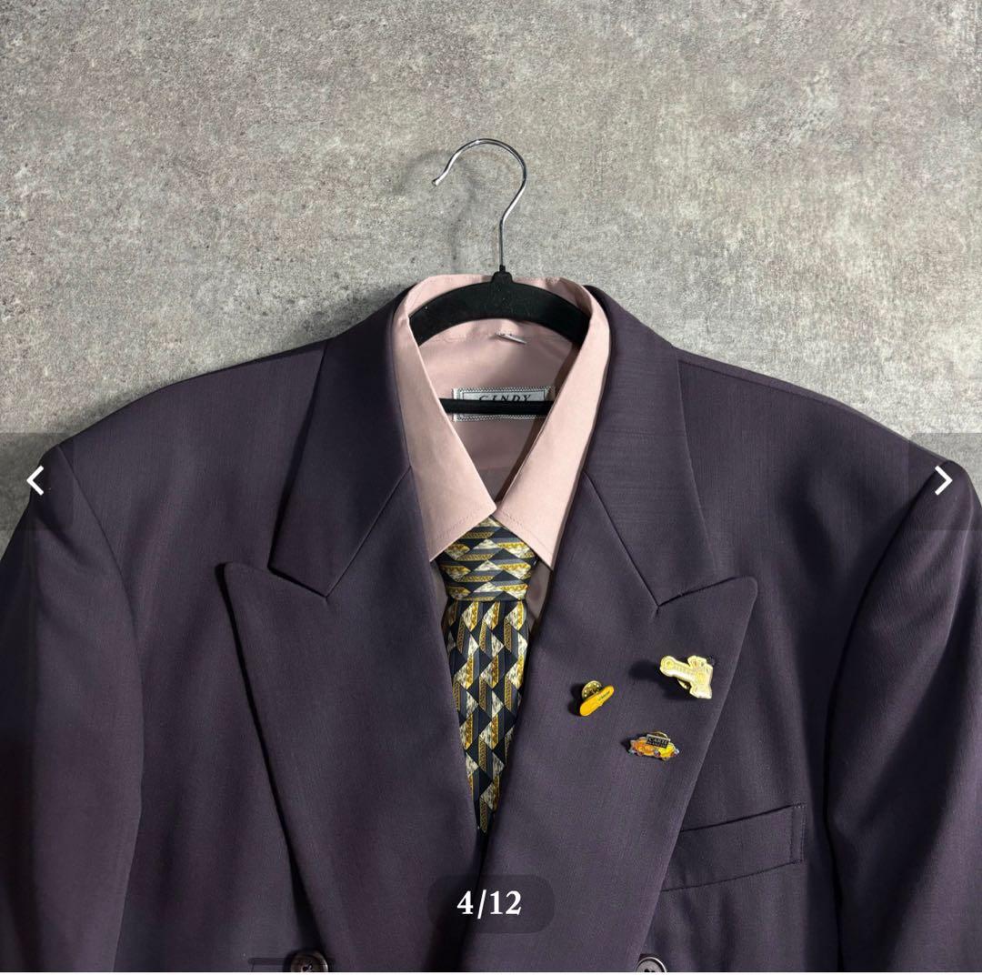 【vintage】セットアップ ダブルスーツ パープル 極上ウール ビンテージ