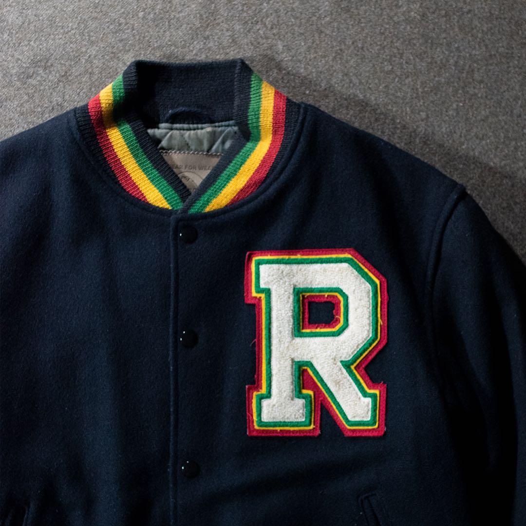 80s 90s USA製　Golden Bear ラスタカラー　スタジャン M