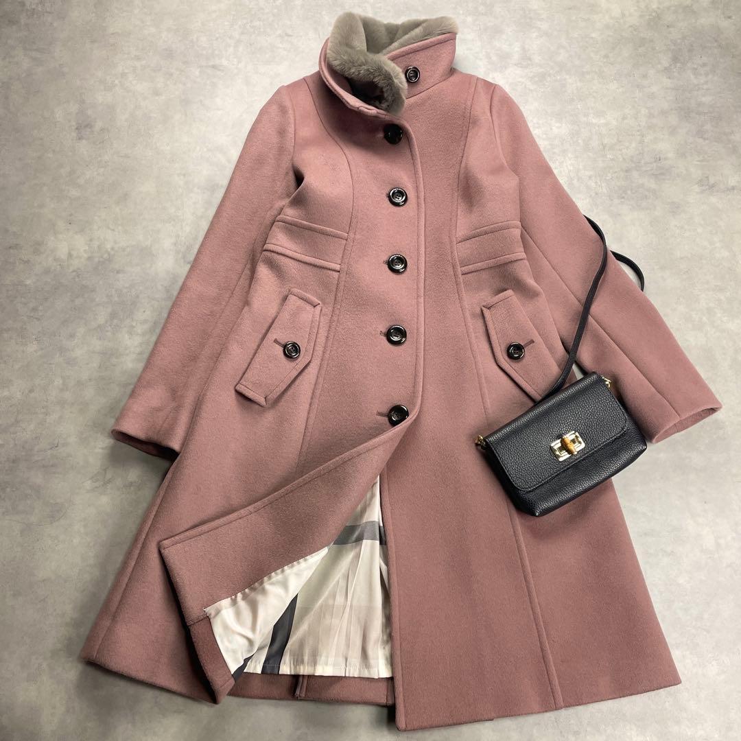 極美品　ブルーレーベルクレストブリッジ スタンドカラーコート　ピンク