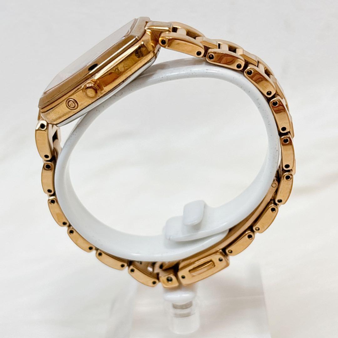 稼働美品✨セイコー　ルキア　1pダイヤ　腕時計 電波ソーラー ゴールド　トノー