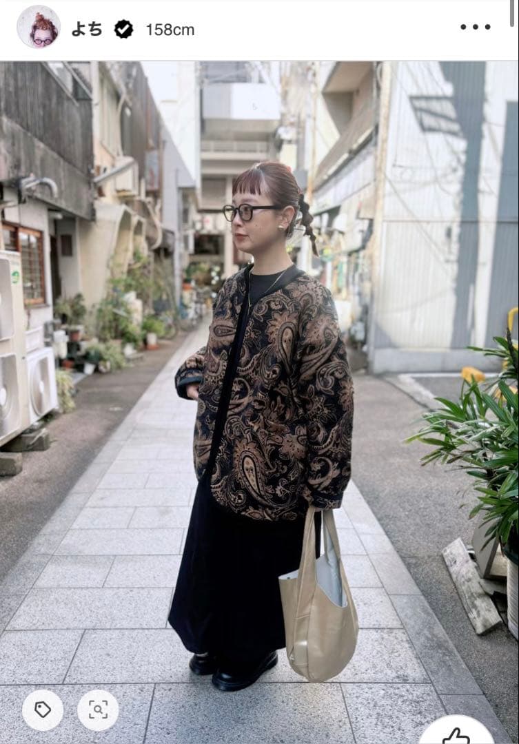 アンティカ antiqua／配色パイピングペイズリー柄ジャケット