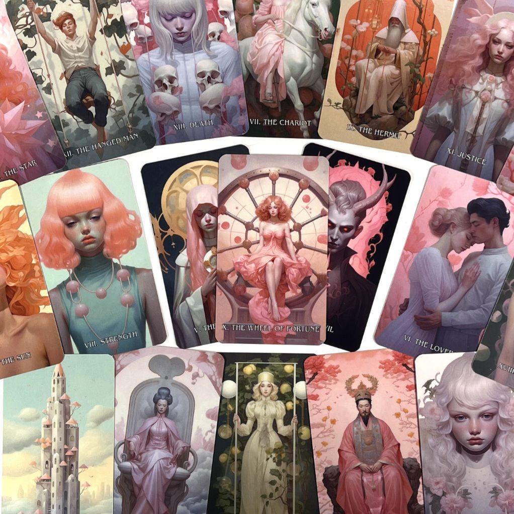 新品 雪月花ピンク タロット 全78枚 海外お取り寄せ 巾着プレゼント