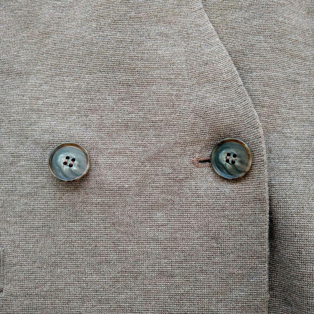 セオリーリュクス ノーカラー ニットダブルジャケット カーディガン ウール混