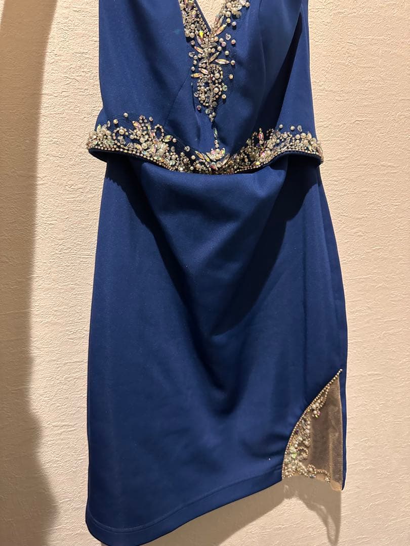 アッパービジュー＆ウエストカットアウトミニドレス(ブルー/AngelR)