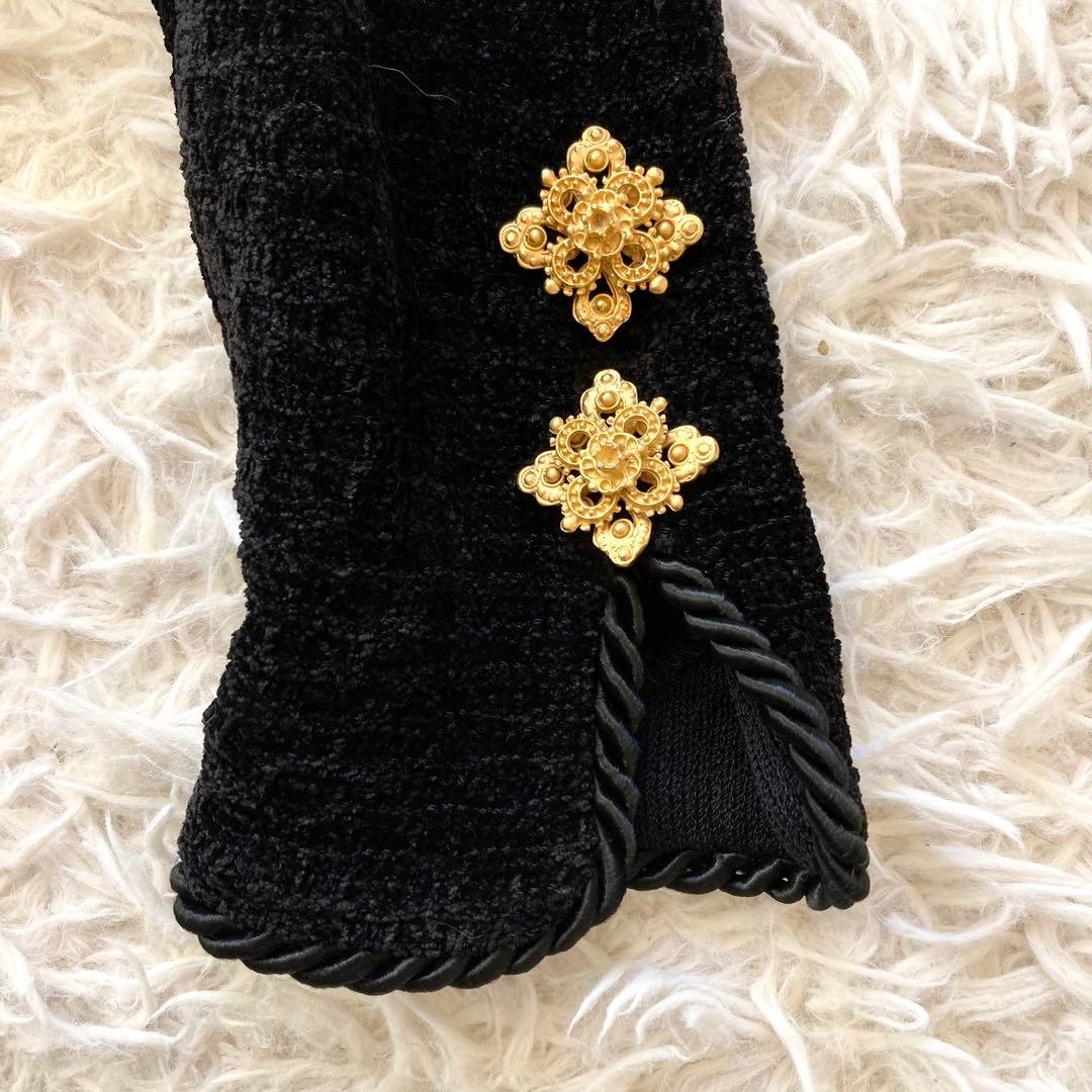 ST.JOHN セントジョン ノーカラー ニットジャケット 4 XS 金ボタン