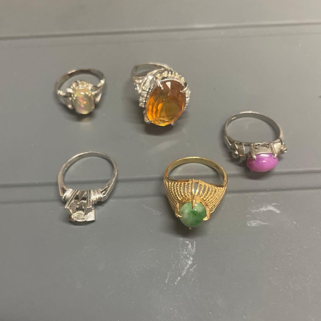 ヴィンテージ風宝石付きリングセット