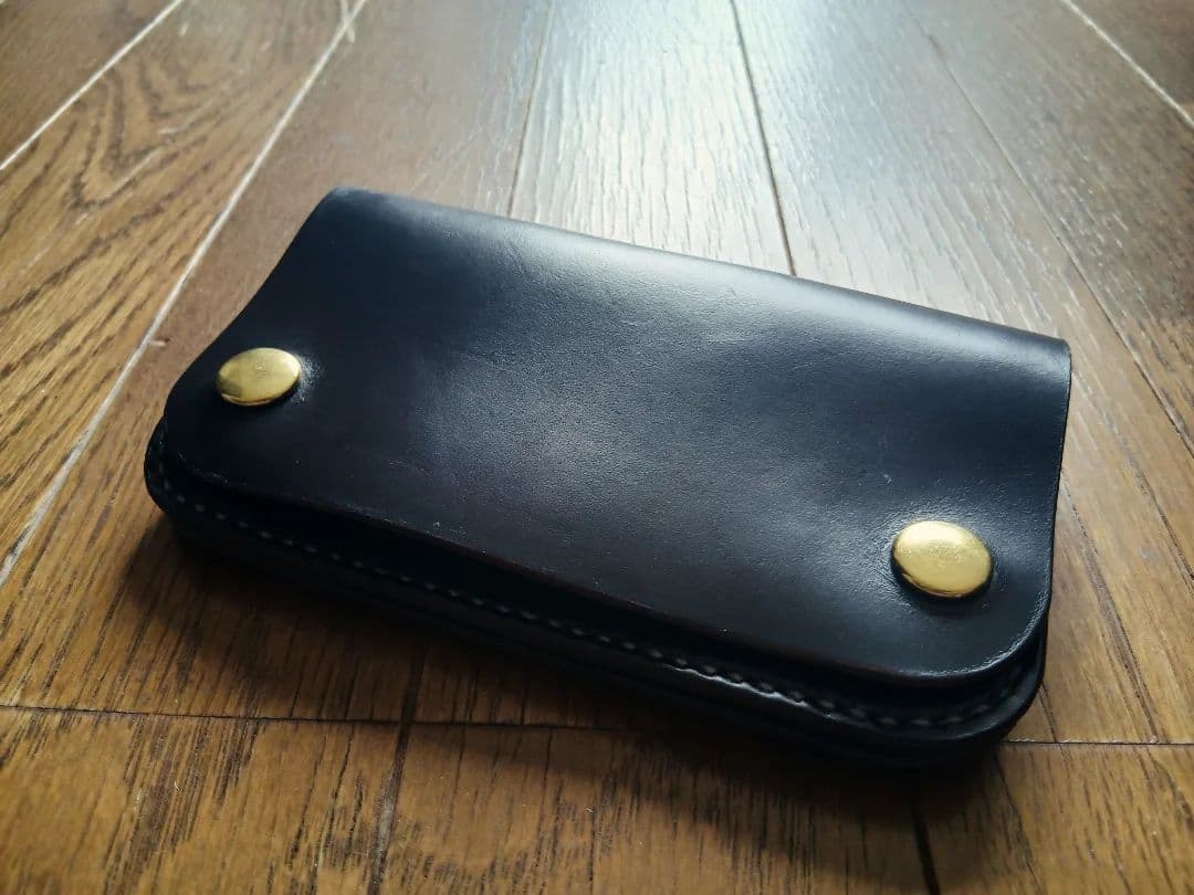 Middleトラッカーウォレット　クロムエクセルレザー　スタンプ　茶芯