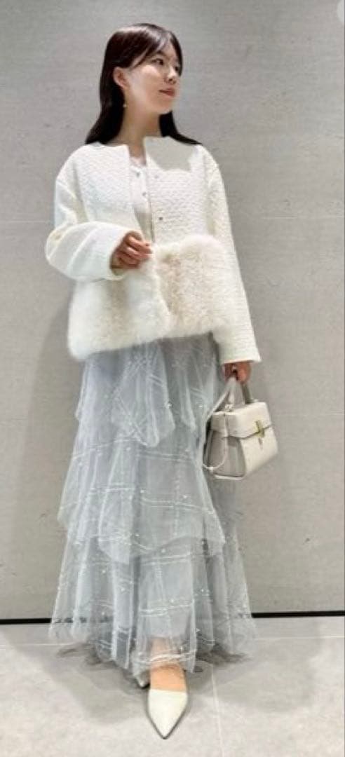 CELFORD ノーカラージャケット ホワイト