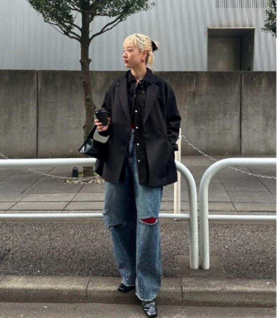 AMERI RIB SWITCHING OVER JACKET 黒 新品 タグ付