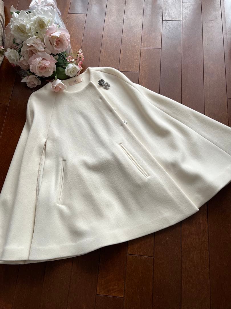 ♡heve♡ポンチョ♡コート♡ホワイト♡F♡