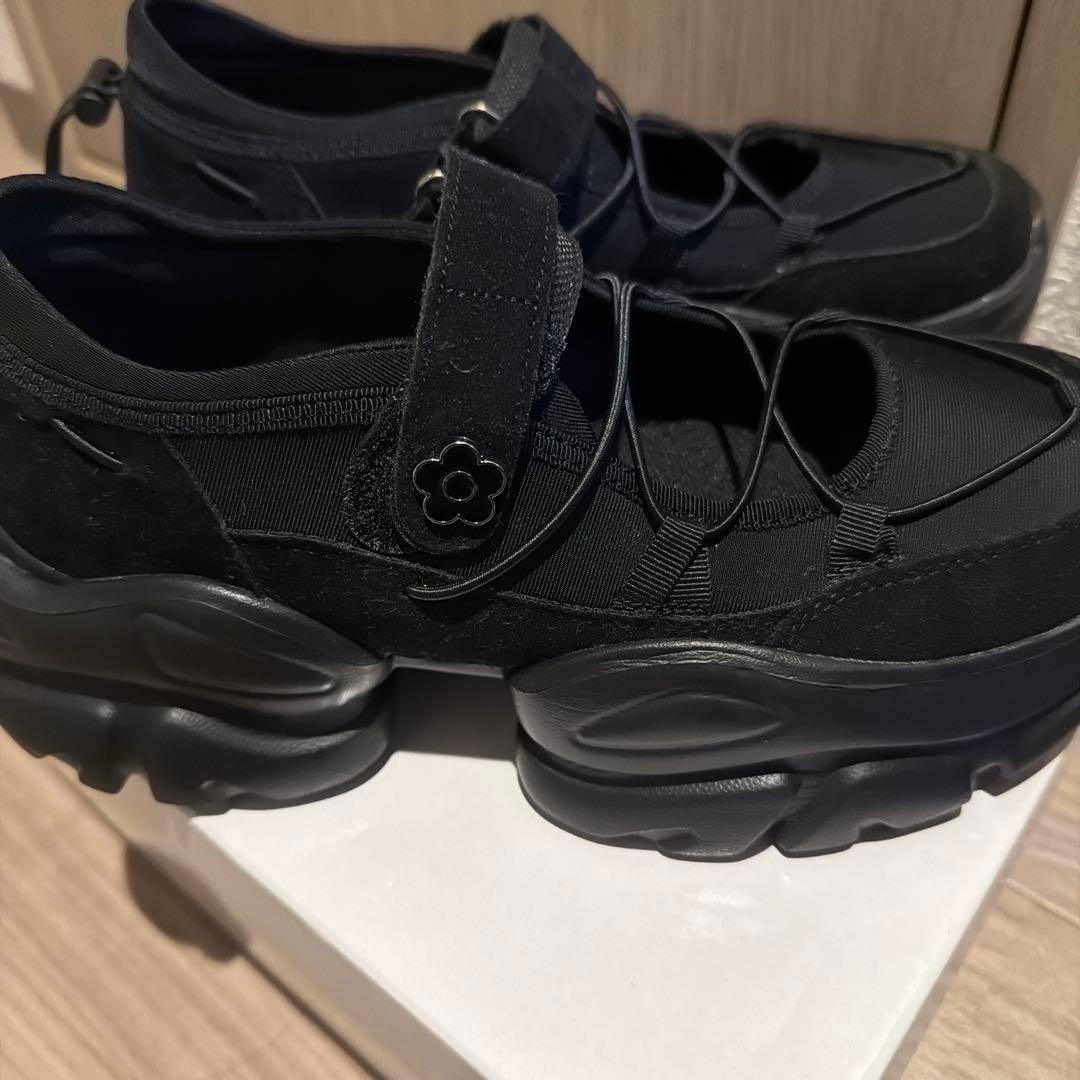 MARY QUANT× PUBLUX ブラック クロスコードスニーカー
