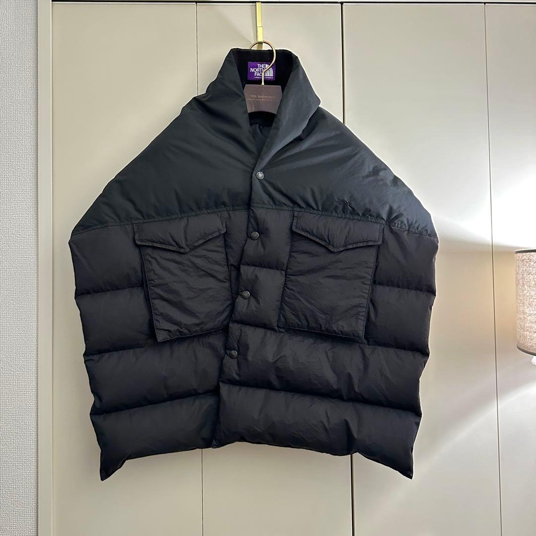 ノースフェイス　パープルレーベル　ダウンマフラー　ダウンケープ