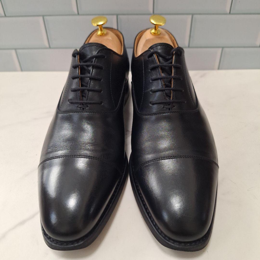 【良品】 スコッチグレイン 25 EEE ストレートチップ 革靴 黒 内羽根