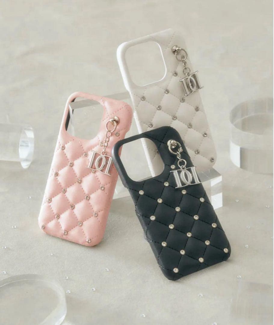 DarichキルティングビジューDDチャーム iPhoneケース 16Pro