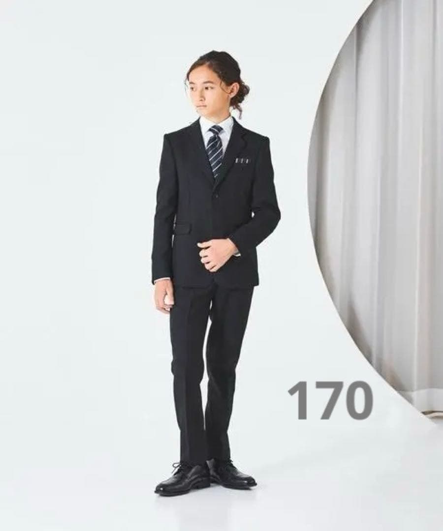 ☆美品☆ 5点セット 黒 スーツ 卒業式 170 男の子