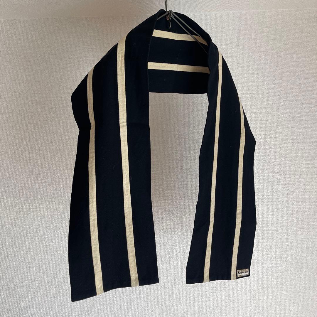 希少　50's 60's イギリス　カレッジマフラー　ブラック　ヴィンテージ