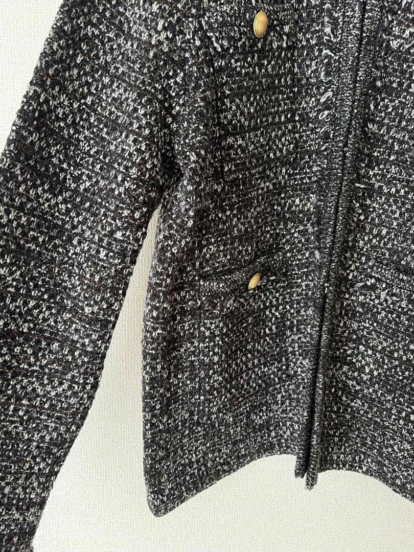 23区 ファンシーツイード ニットジャケット　金ボタン　定価31,900円