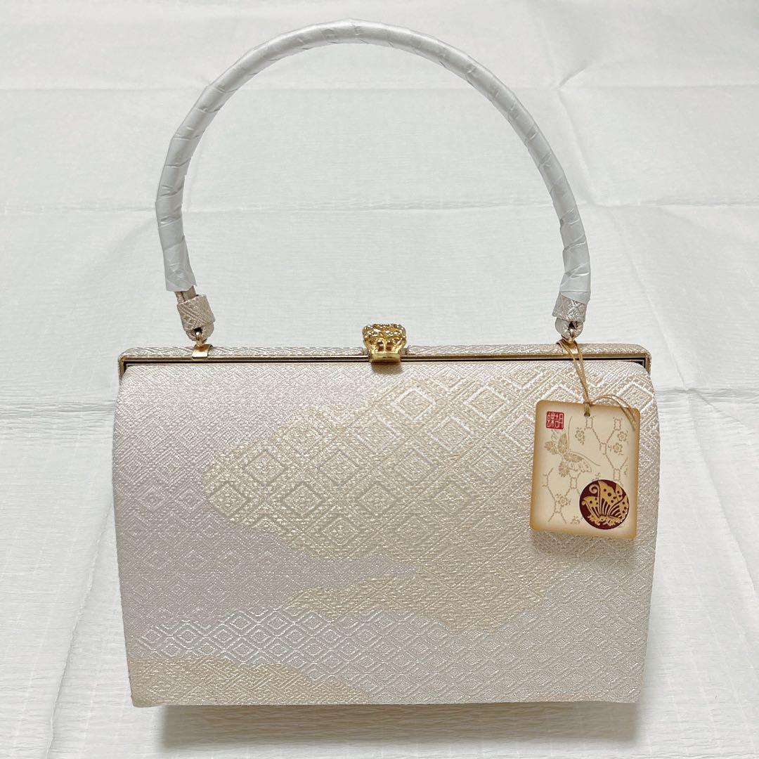 【アップルパイ⭐︎⭐︎⭐︎】神田胡蝶　和装バッグ　フォーマル　正絹　金糸　礼装