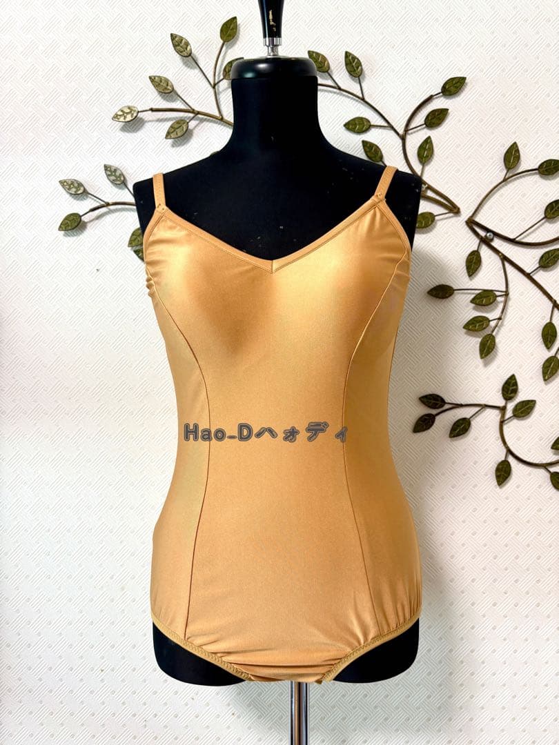 新品★ベージュ★M★レオタード★胸パット付きインナー★バレエ