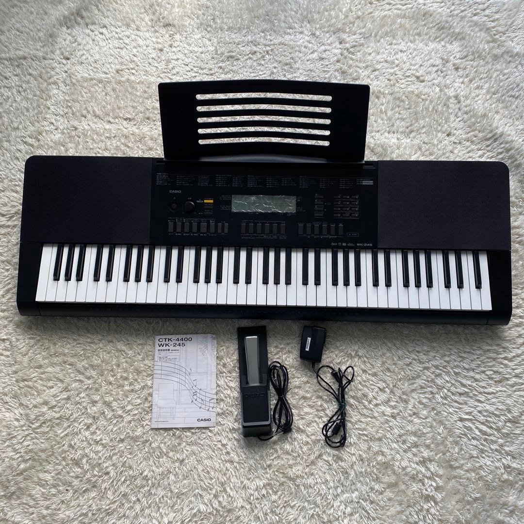 美品！CASIO WK-245 キーボード　電子ピアノ　フットペダル付き！