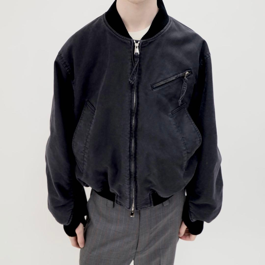【名作】25AW OUAT 012 ブラック ボンバージャケット　MA-1 短丈
