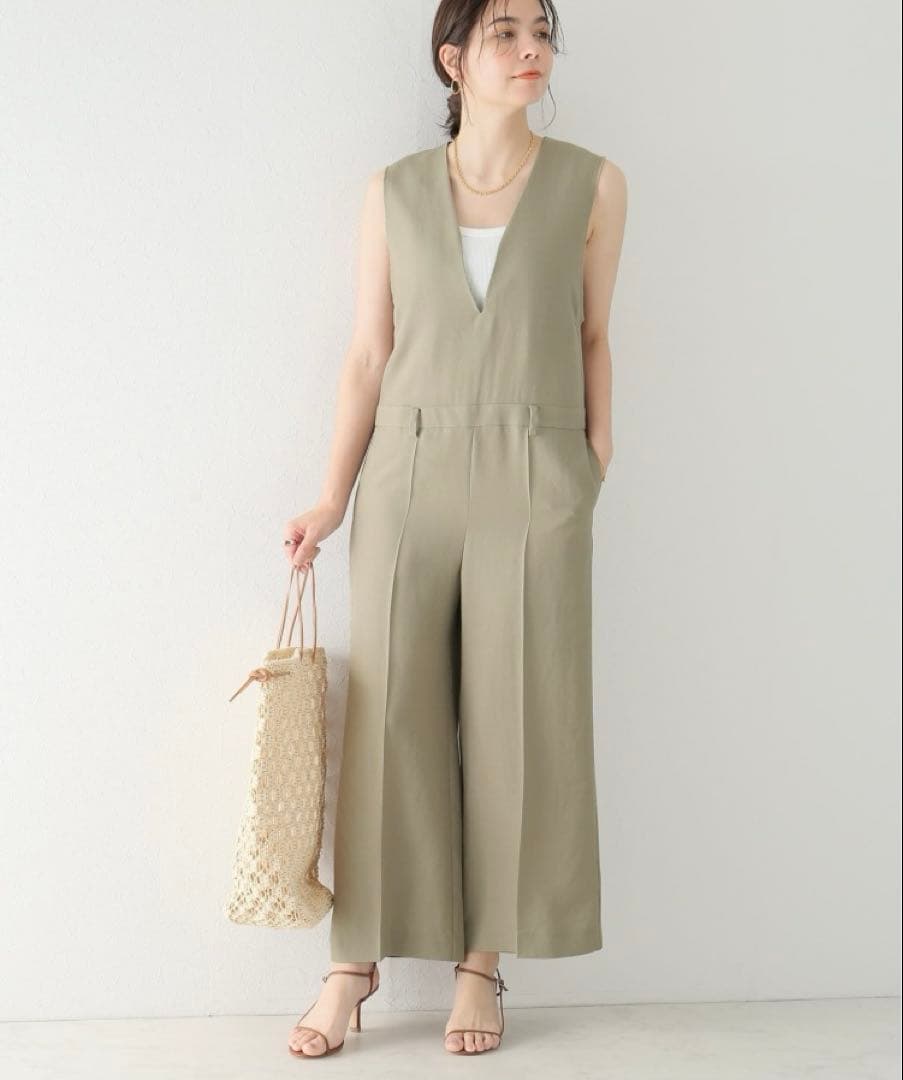 美品 plage プラージュ Deep V/N オールインワン サロペット 36