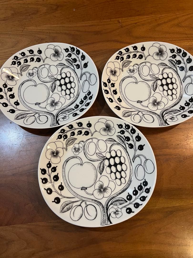 アラビア　ブラックパラティッシ オーバル　3枚セット